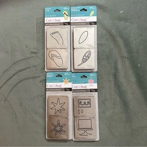 Lot of 4 Cuttlebug 2-step dies (flip flop, star, cake, leaf)